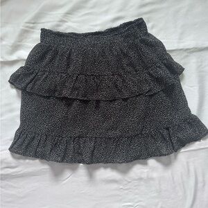 Black Ruffle Mini Skirt